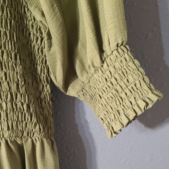 Olive green midi-length dress - Picture 5 of 6